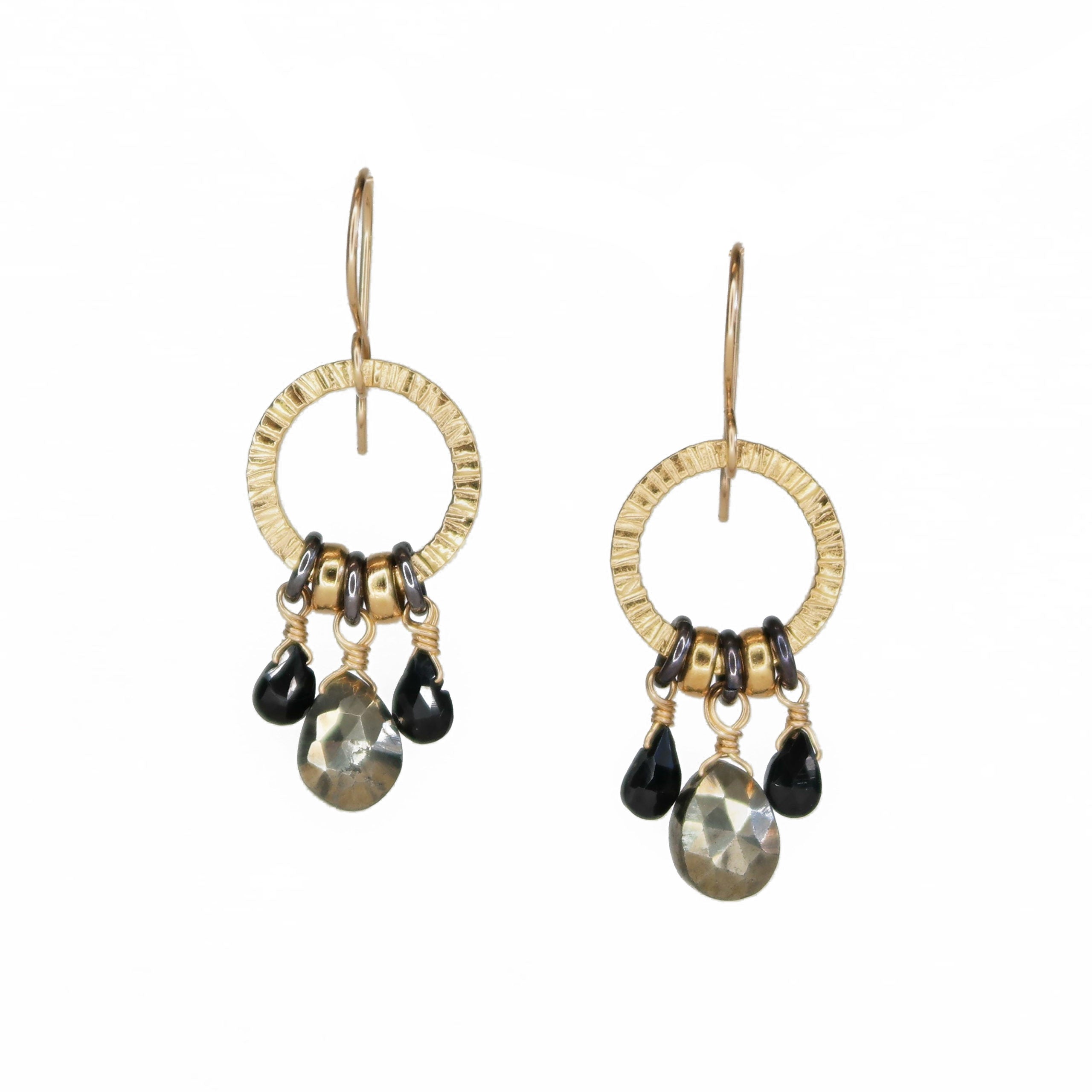 Hammered Gold Tone Boho Style Drop Statement Earrings | eBay